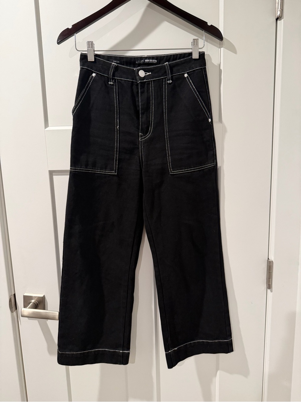 Alcott Black Jeans with White Contrast Stitching